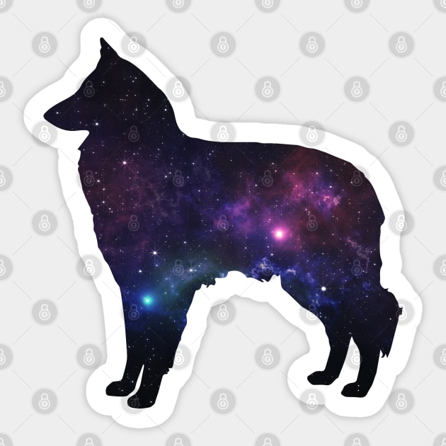 Galaxy Groenendael Silhouette Sticker by doglovershirts